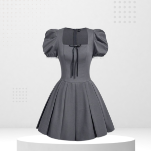 Váy Xòe Nữ Cổ Vuông Tay Phồng