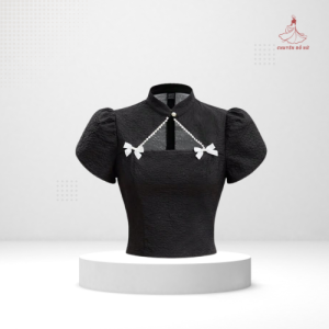 Áo Cổ Tàu Cách Điệu Khuyết Ngực