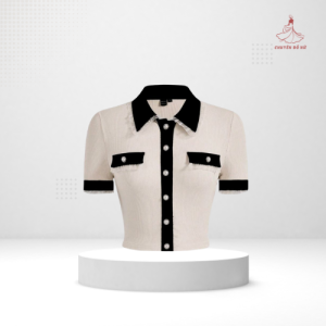 Áo Polo Croptop Phối Màu Contrast