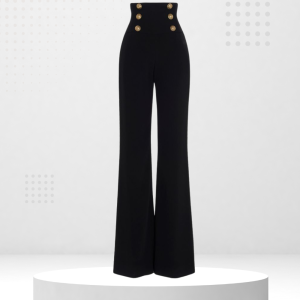 Quần Tây Cạp Cao Đính Khuy Vàng