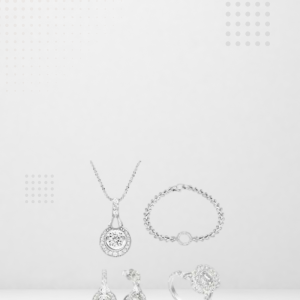 Set vòng cổ, vòng tay, khuyên tai, nhận bạc